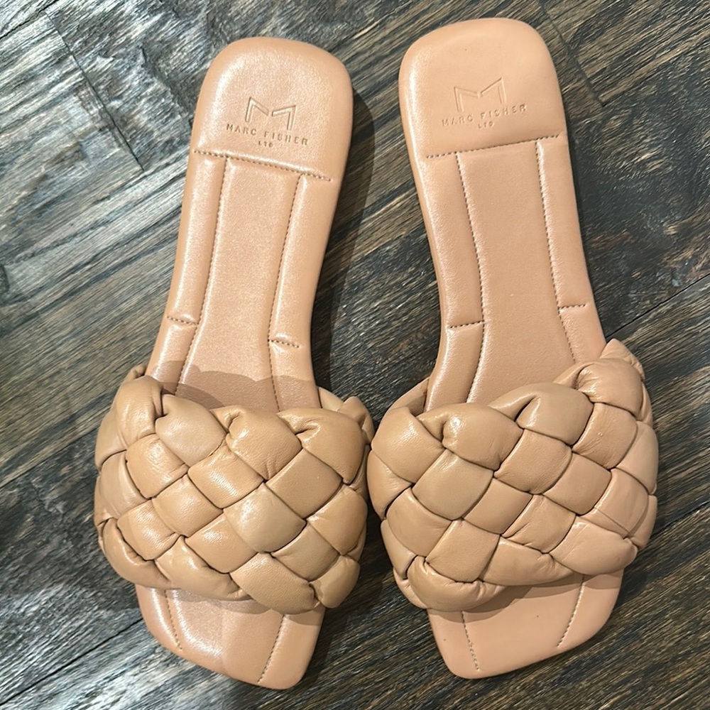 Marc Fisher Tan Braided Sandals